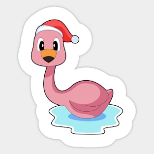 Flamingo Christmas Christmas hat Sticker